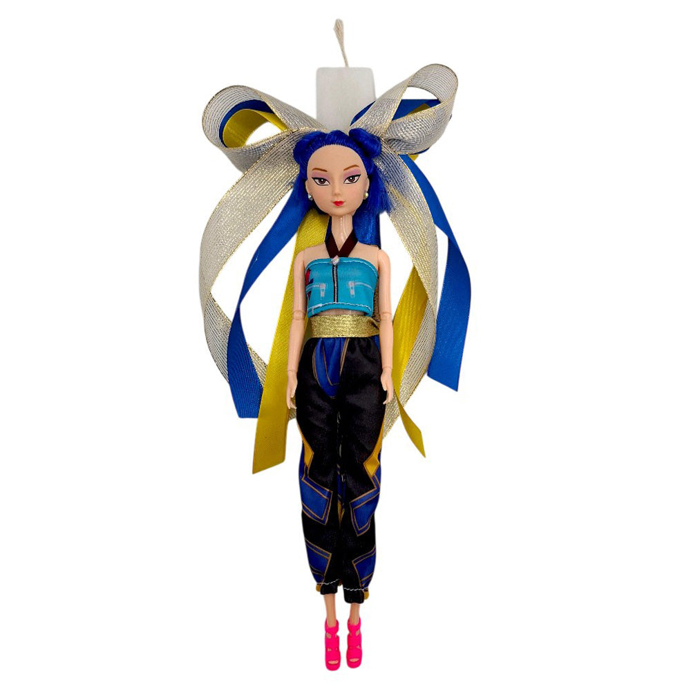 Λαμπάδα Χειροποίητη Πλακέ Αρωματική Zoe Demon Hunters Κούκλα - 25 εκ