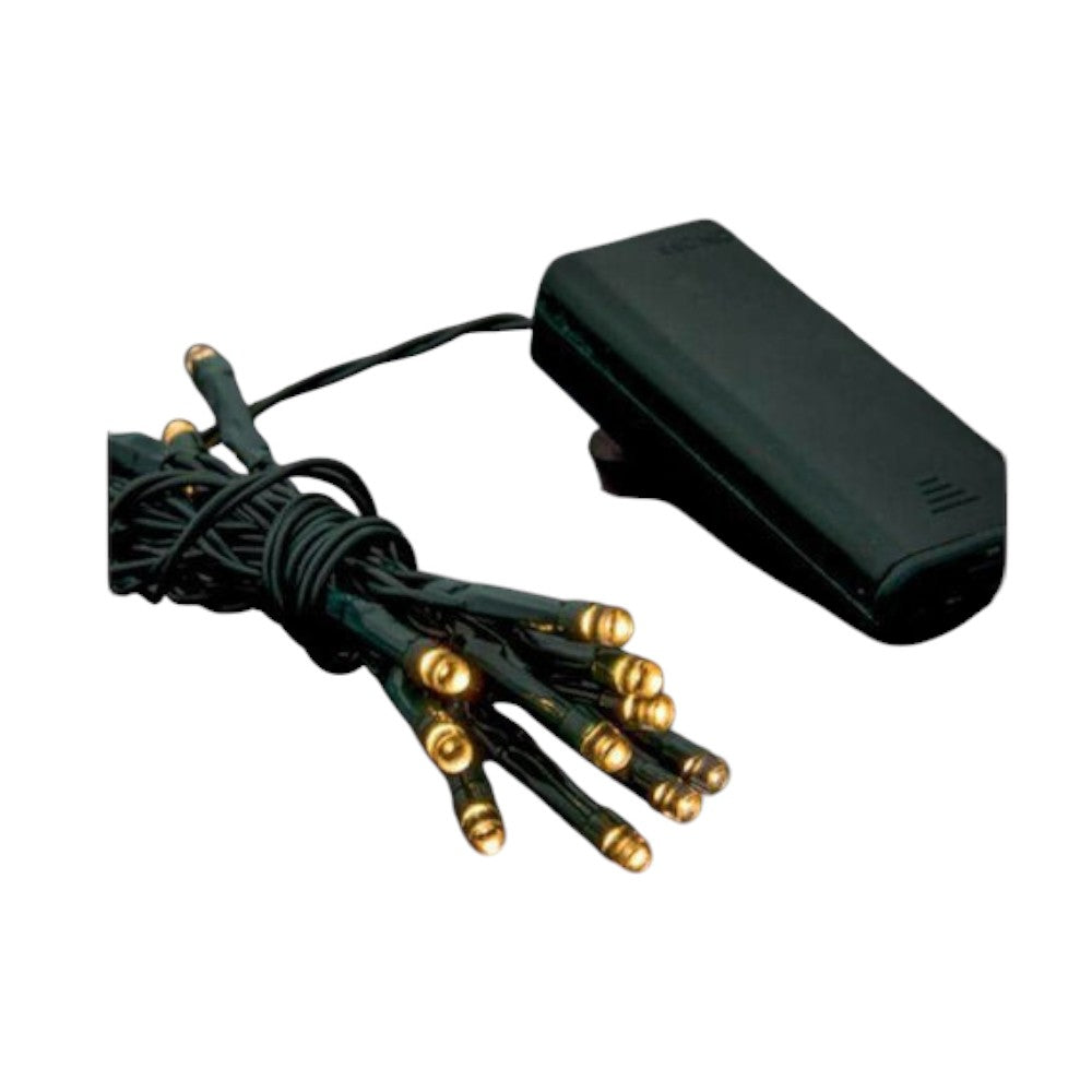 20 Λαμπάκια LED Μπαταρίας Θερμό Λευκό Πράσινο Καλώδιο 2 Μέτρα