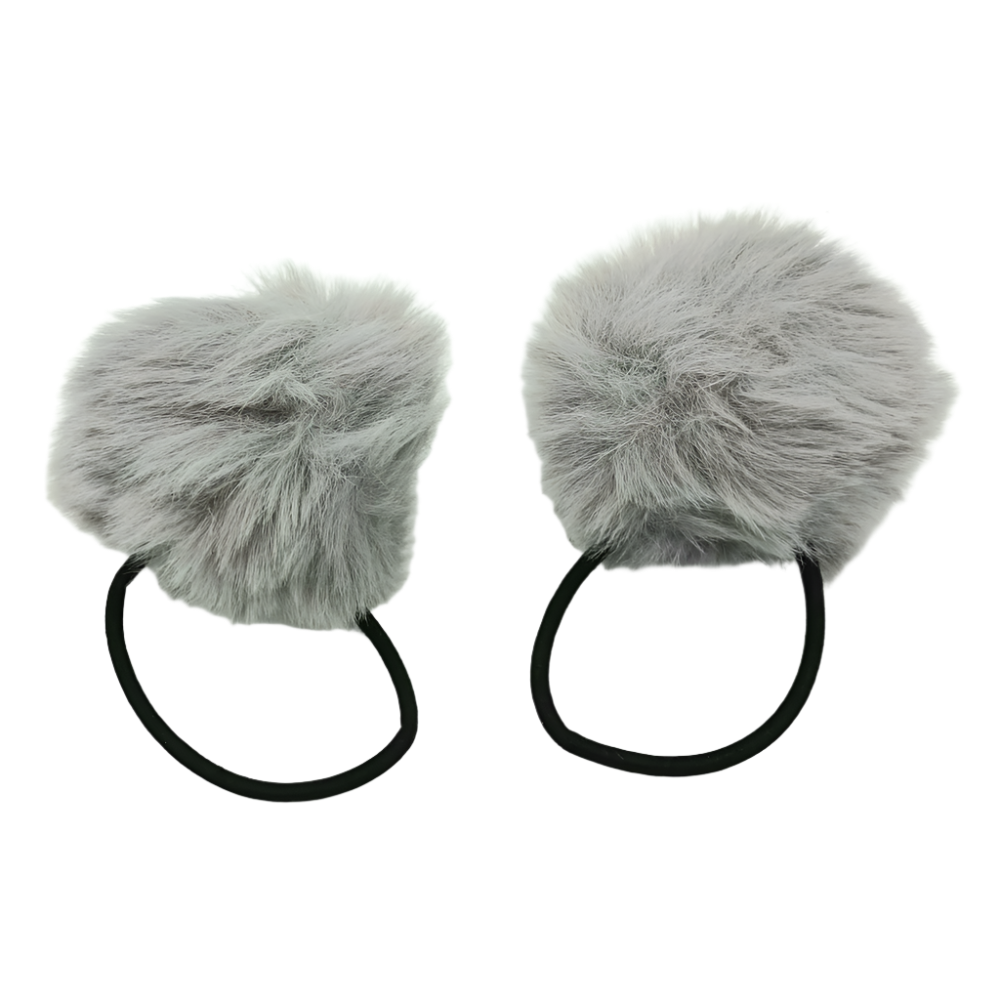 OEMΣετ Γούνινα Λαστιχάκια Μαλλιών Pom Pom 2Τμχ 6 Χρώματαpapell.gr