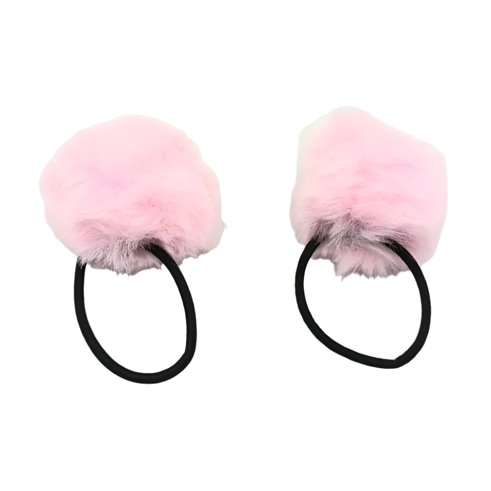 OEMΣετ Γούνινα Λαστιχάκια Μαλλιών Pom Pom 2Τμχ 6 Χρώματαpapell.gr