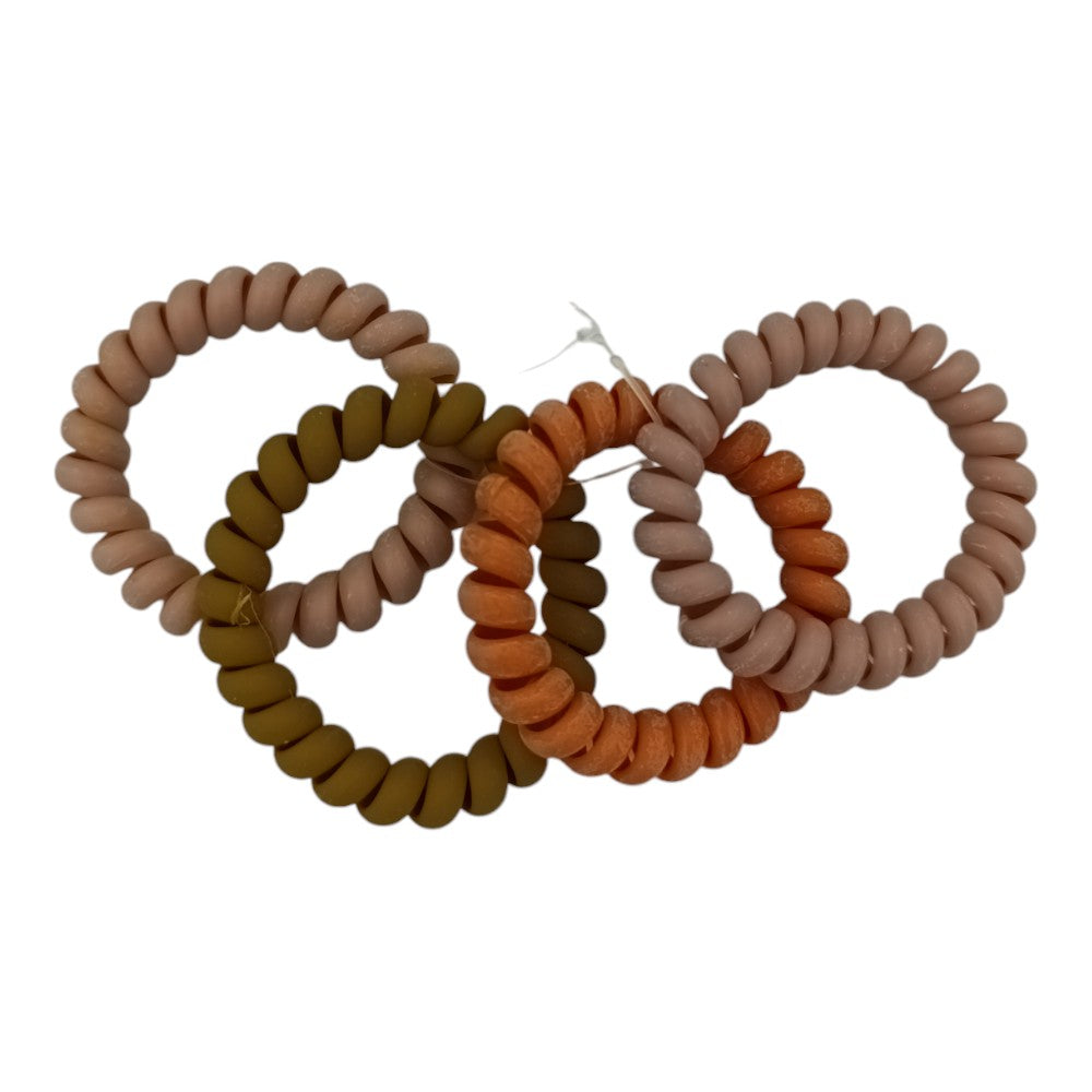 Σετ Λαστιχάκια Μαλλιών Σπιράλ Ματ 4 Τμχ