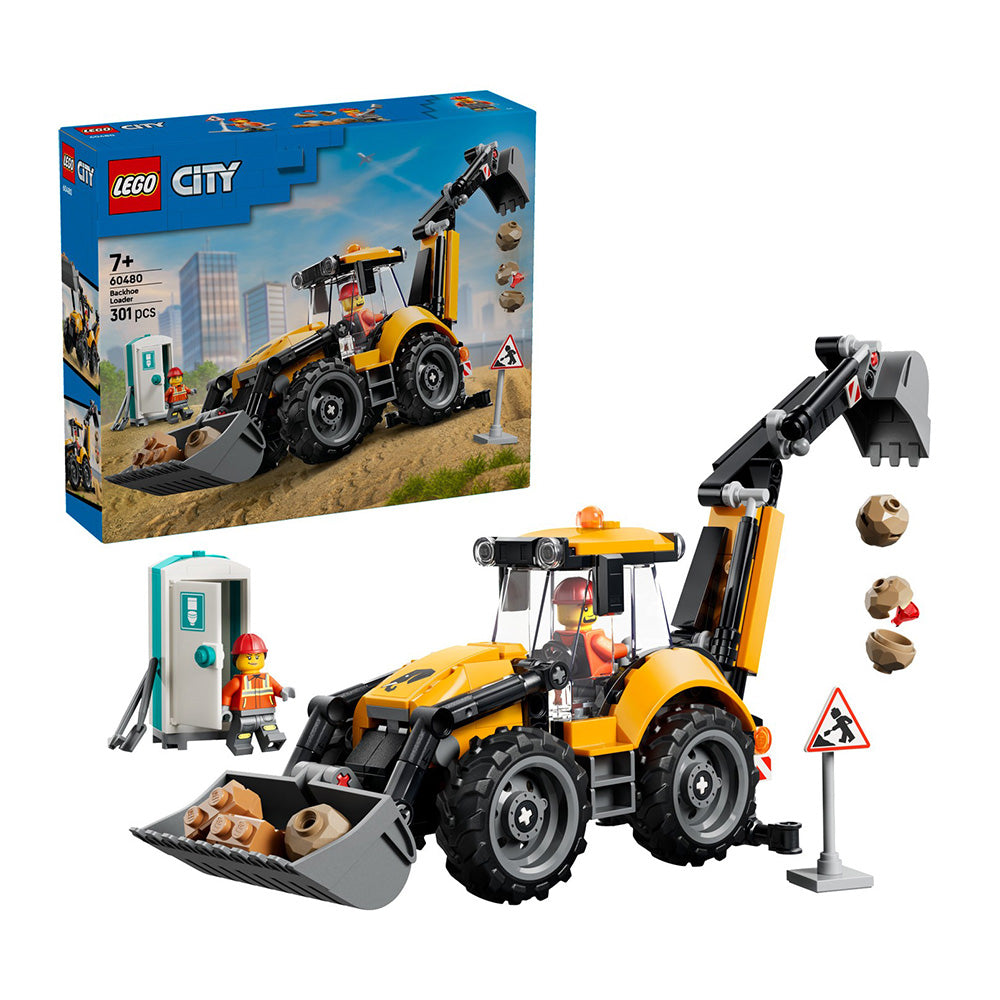 60480 Lego City - Yellow Backhoe Loader