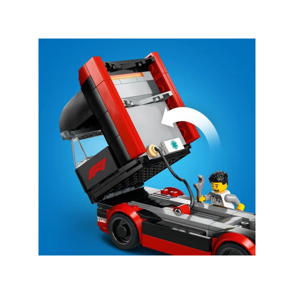 60445 Lego City F1 Truck with RB20 & AMR24 F1 Cars