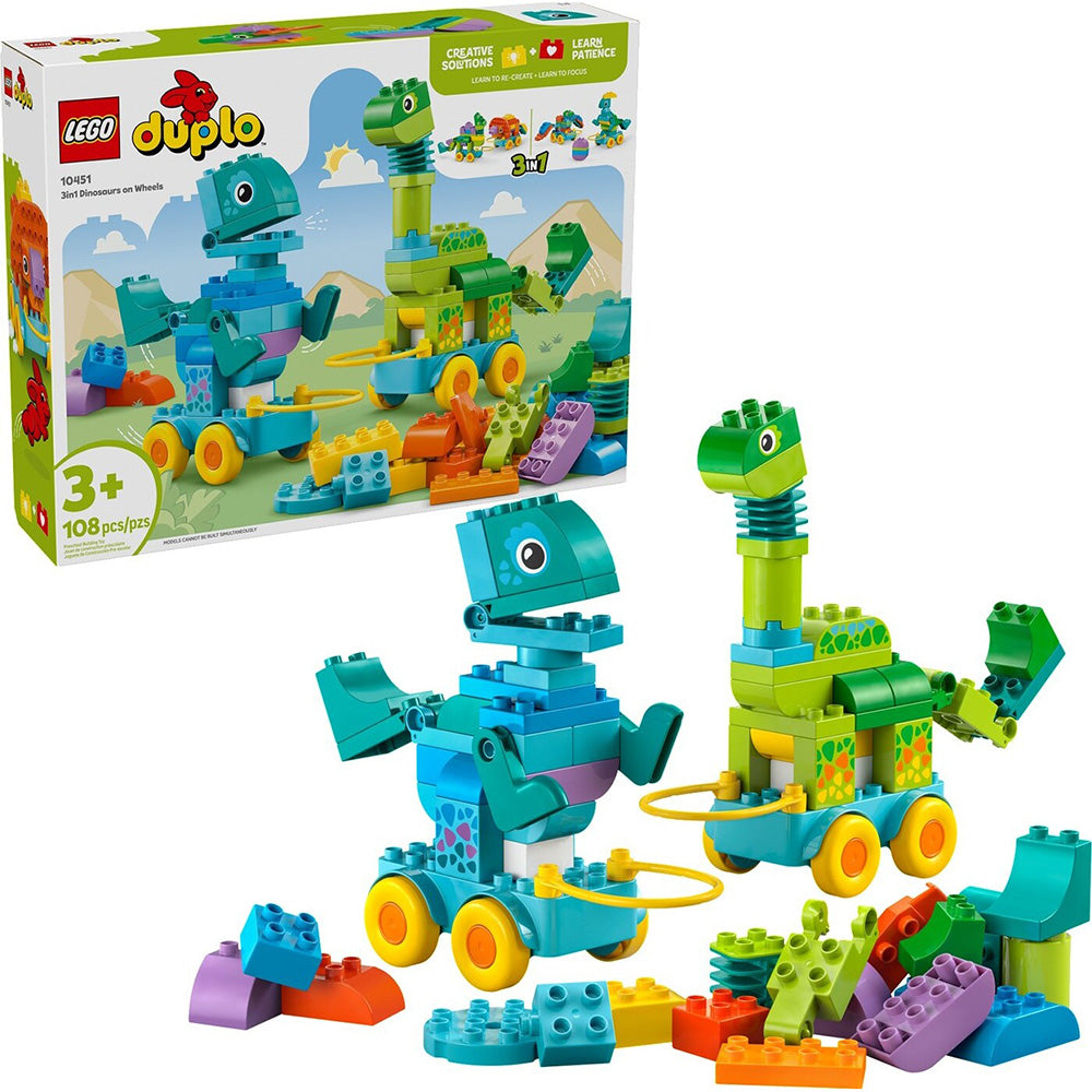 10451 Lego Duplo 3 in 1 Dinosaurs On Wheels