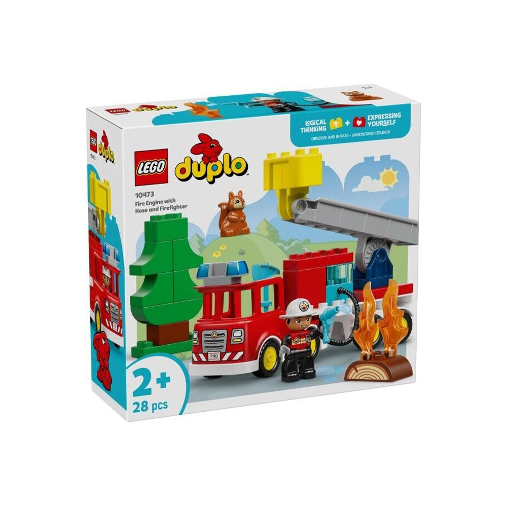 10473 Lego Duplo Fire Truck With Hose And Firefighter