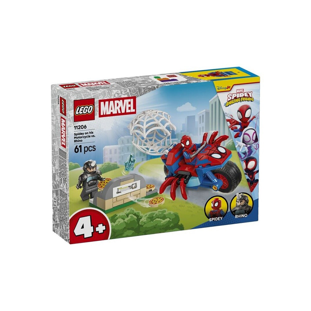 11206 Lego Marvel Spidey On His Motorcycle Vs Rhino