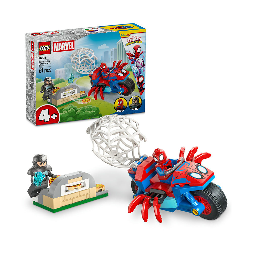 11206 Lego Marvel Spidey On His Motorcycle Vs Rhino