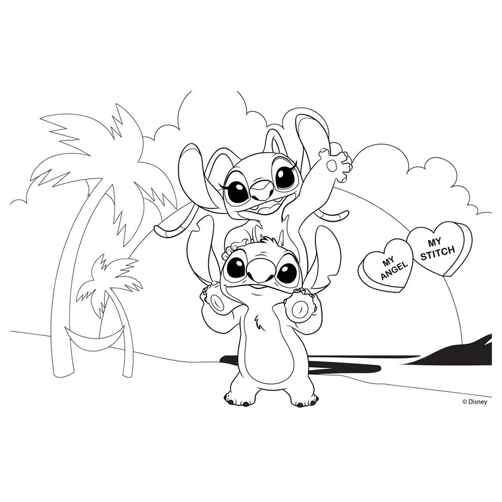 Μπλοκ Ζωγραφικής Lilo & Stitch 2 23x33 εκ με 40 Φύλλα, Αυτοκόλλητα & Στένσιλ σε 2 Σχέδια - 1 Τεμάχιο
