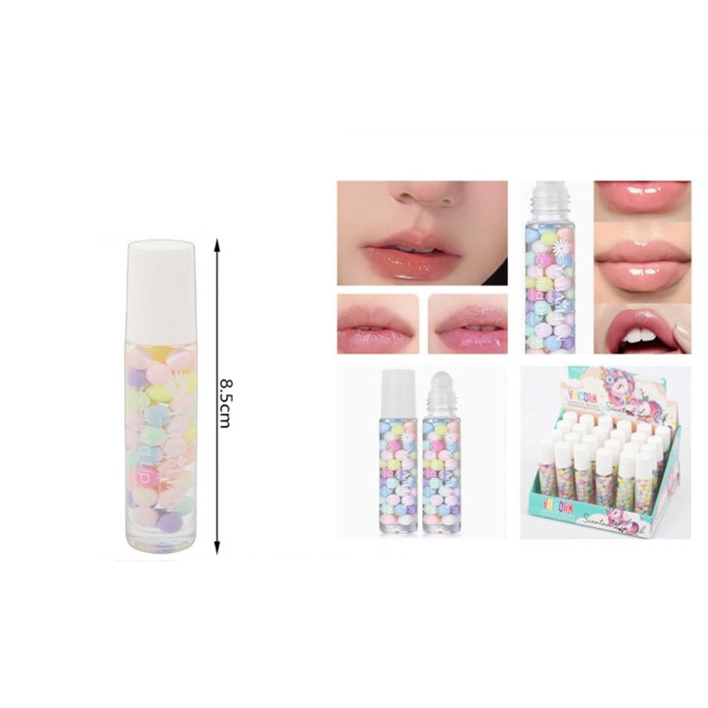 Lip Gloss Roll-On με Πολύχρωμες Πέρλες 8.5 εκ