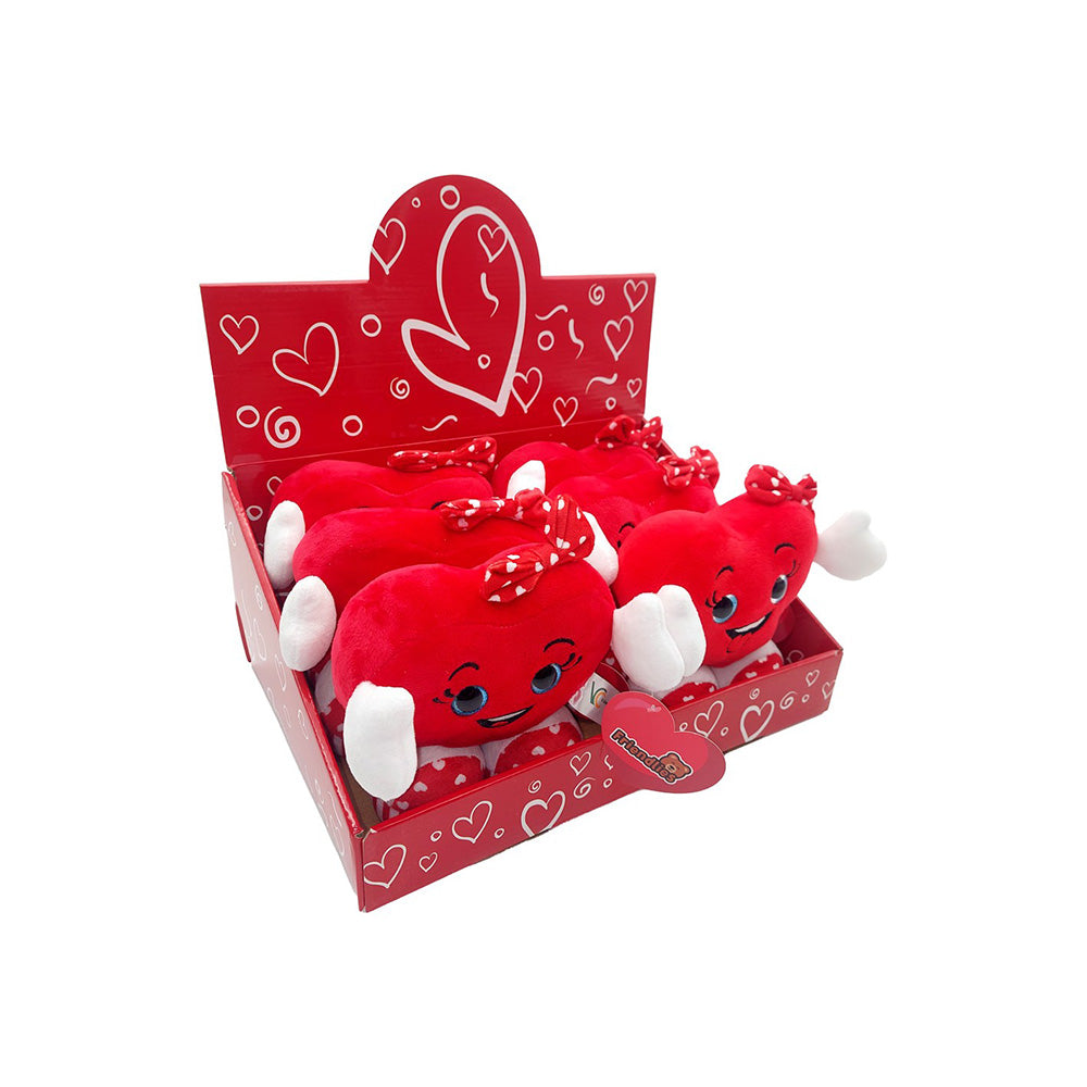 Λούτρινη Χαμογελαστή Καρδούλα με Χεράκια & Ποδαράκια 15 εκ σε 3 Σχέδια - 1 Τμχ