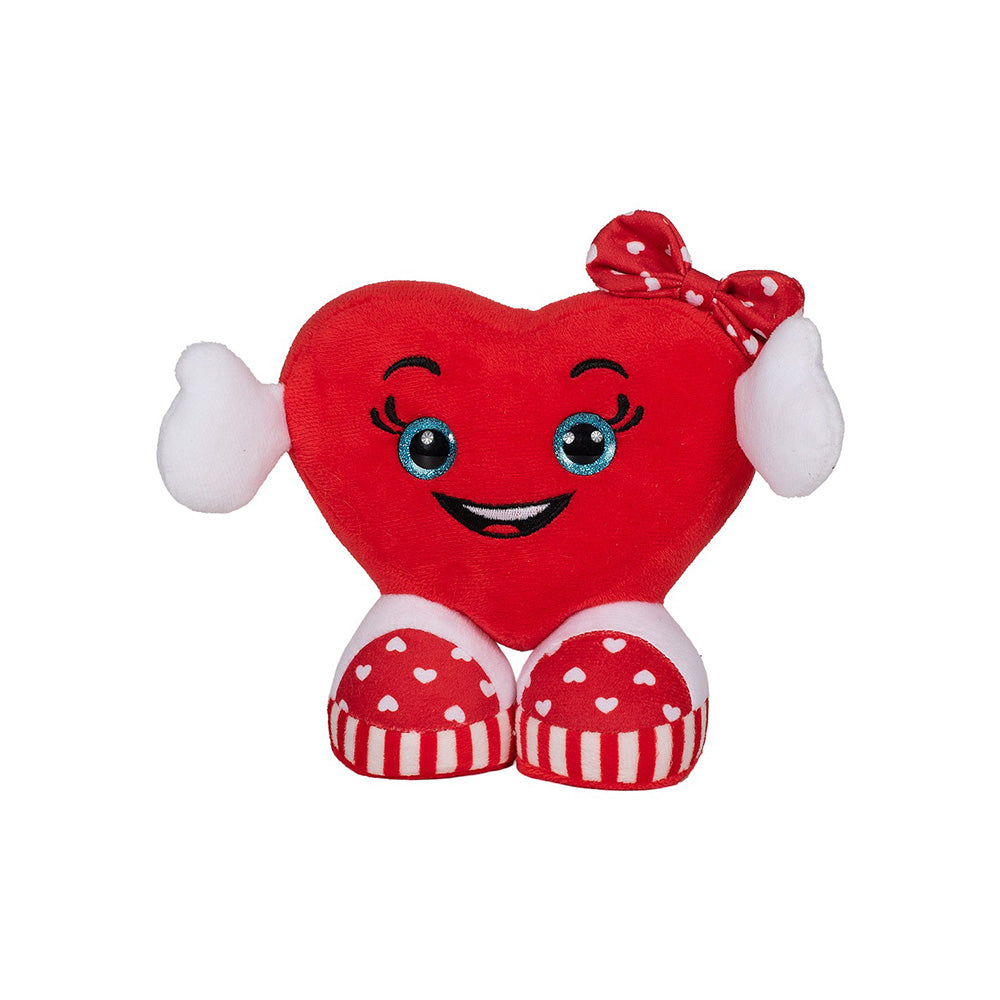 Λούτρινη Χαμογελαστή Καρδούλα με Χεράκια & Ποδαράκια 15 εκ σε 3 Σχέδια - 1 Τμχ