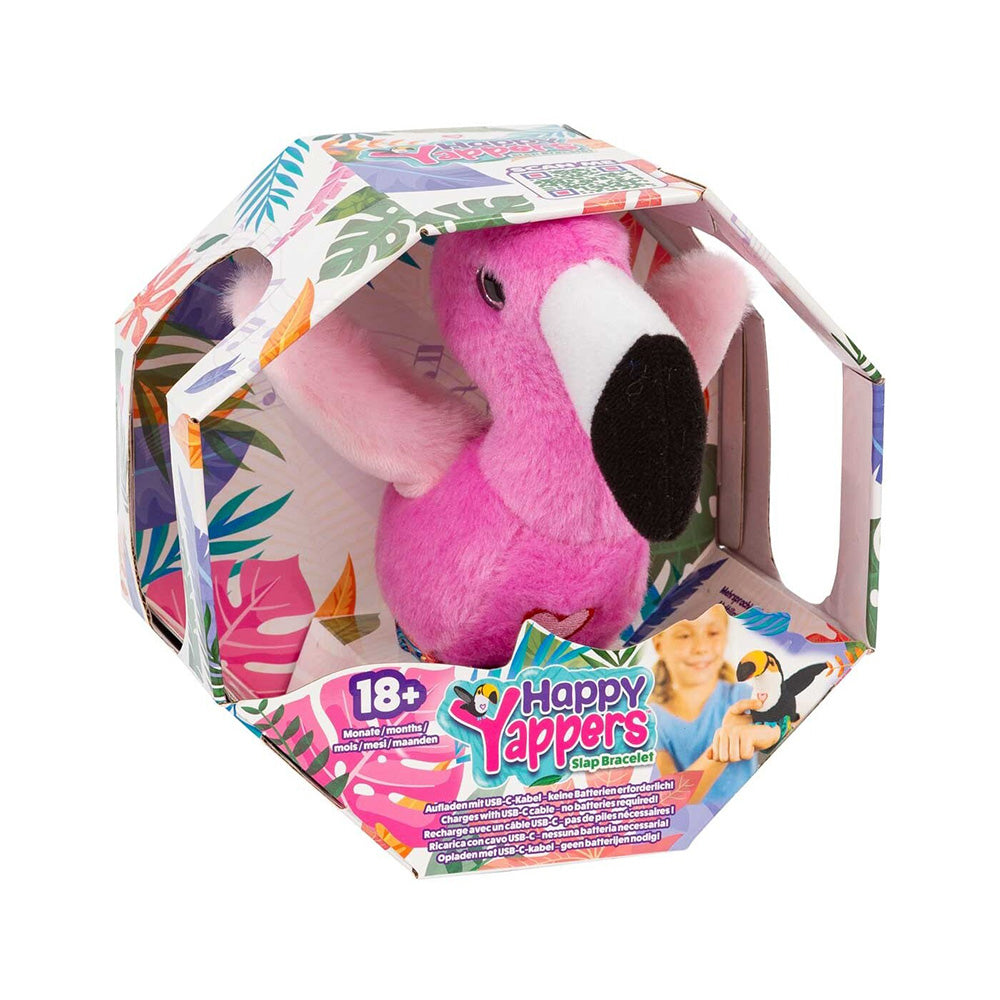 Happy Yappers Λούτρινο Slap Band Ζωάκια- Flamingo