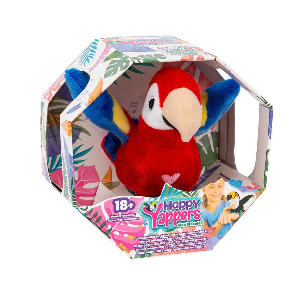 Happy Yappers Λούτρινο Slap Band Ζωάκια- Red Parrot