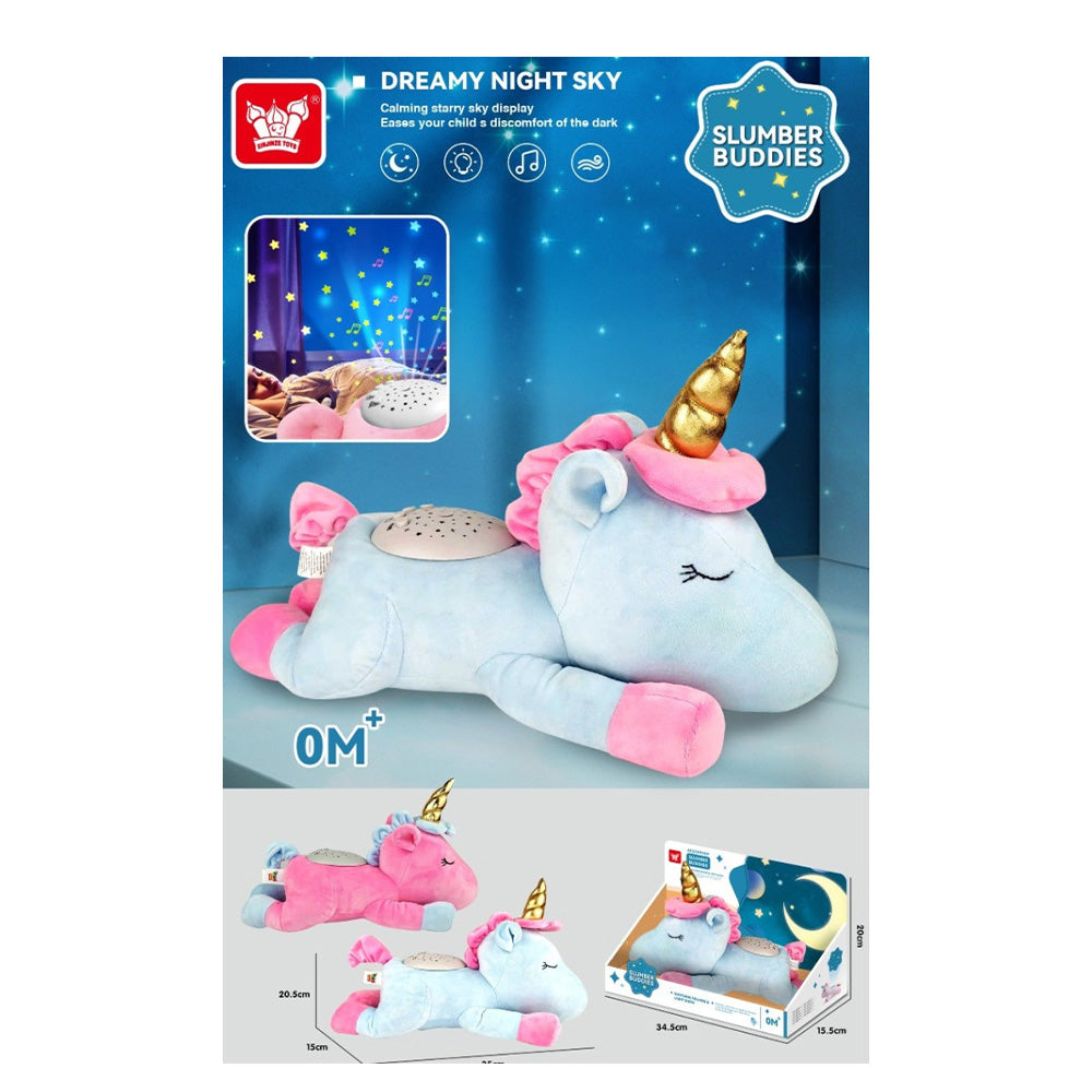 Λούτρινο Unicorn Μπεμπέ Με Προτζέκτορα Και Μουσική 2 Χρώματα - 1τμχ