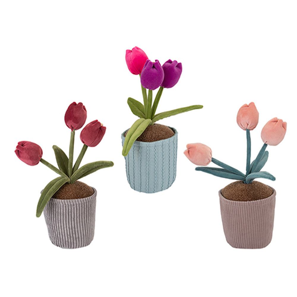 PmsPms Λούτρινη Τριπλή Τουλίπα Με Γλάστρα 33 Εκ - 1 Τμχpapell.gr