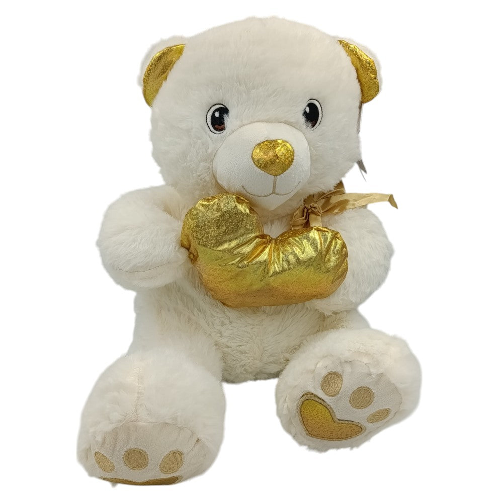 OEMΛούτρινο Αρκουδάκι Με Καρδούλα 50εκ 4 Χρώματαpapell.gr