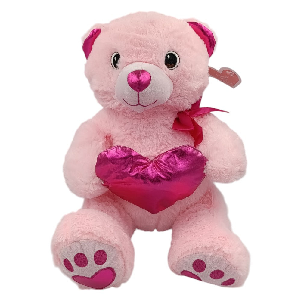 OEMΛούτρινο Αρκουδάκι Με Καρδούλα 50εκ 4 Χρώματαpapell.gr