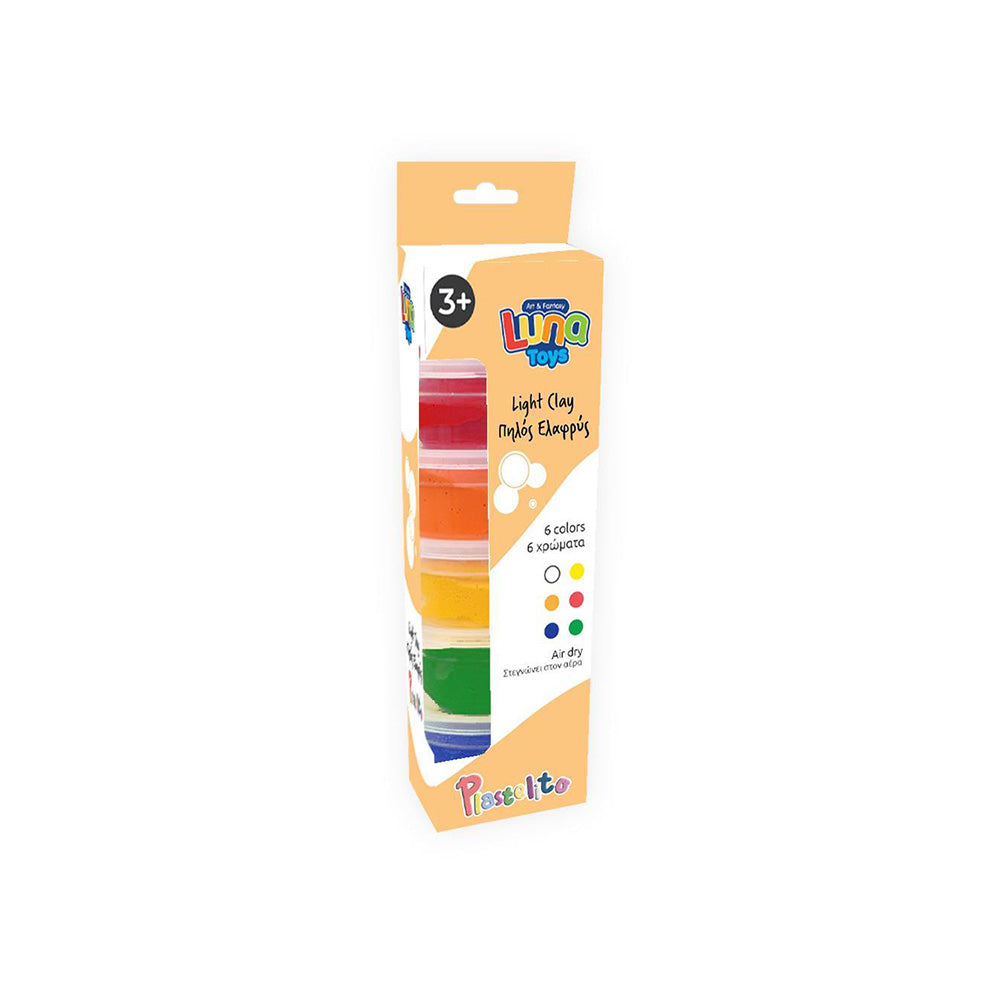 Luna Ελαφρύς Πηλός με Pet Box 6 Χρώματα x 16gr