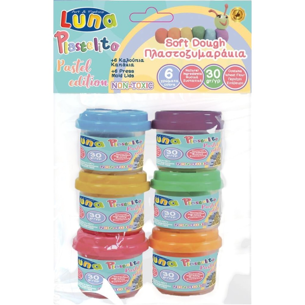 LUNALuna Πλαστοζυμαράκια Pastel 6 Χρώματα Χ 30grpapell.gr
