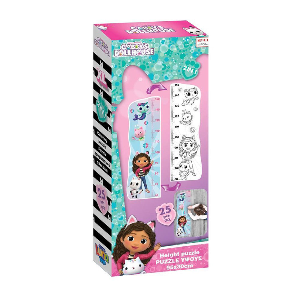 LUNALuna Toys Puzzle Gabby's Dollhouse Χρωματισμού 2 Όψεων  95x30 εκ - 25 Τμχpapell.gr