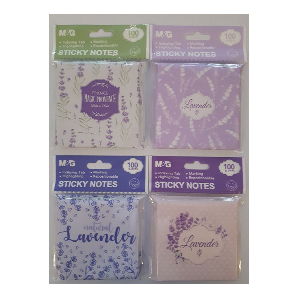 M&G Αυτοκόλλητα Χαρτάκια Σημειώσεων Lavender 76X76mm 100 Φύλλα
