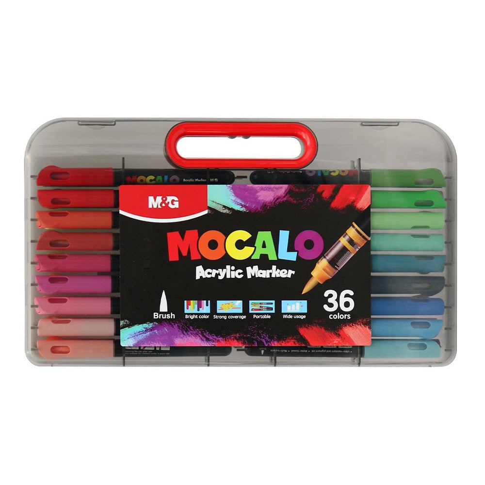 M&G Mocalo Ακρυλικοί Μαρκαδόροι 36 Χρώματων σε Κουτί