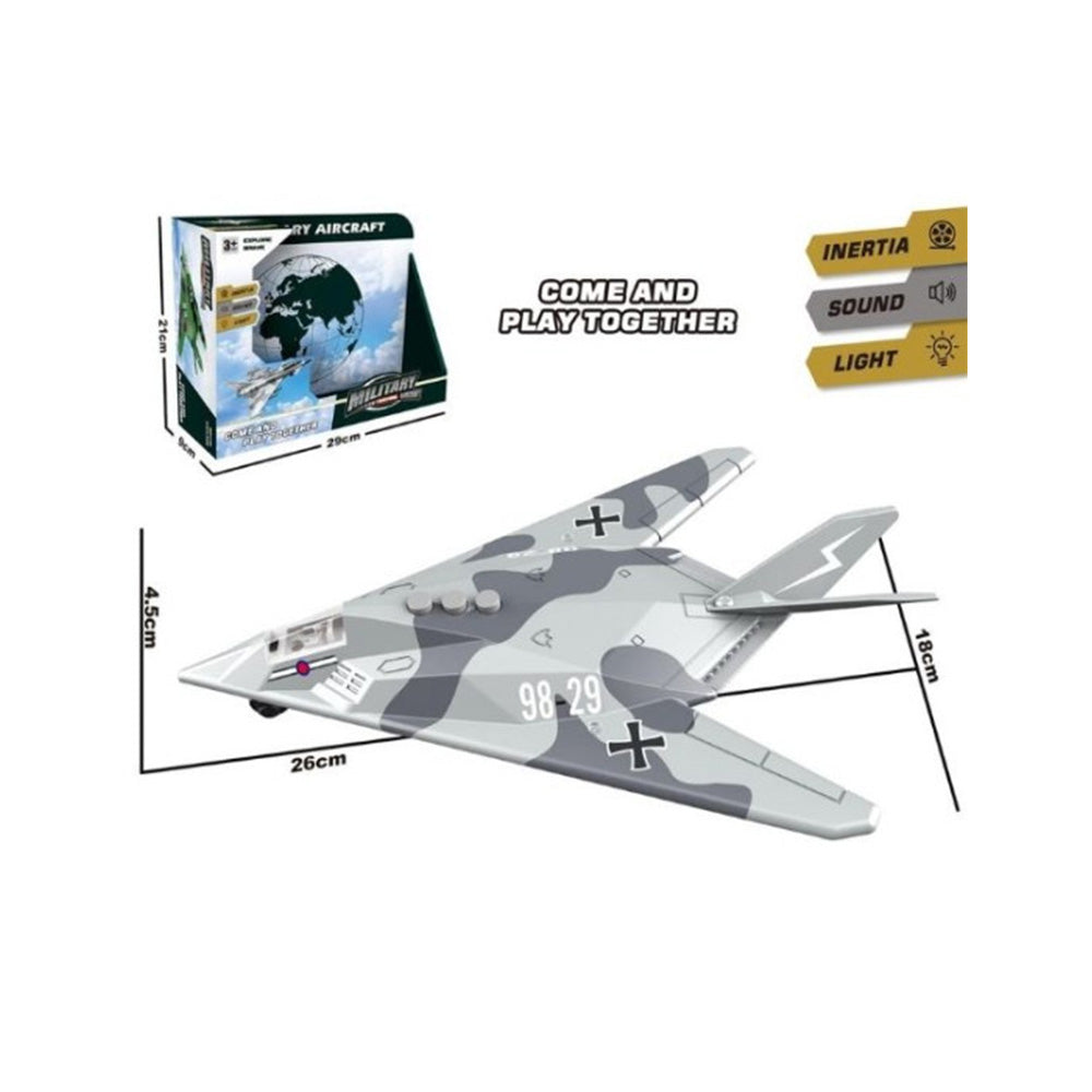 Μαχητικό Αεροσκάφος Γκρι Με Ήχο & Φως 26X18X5εκ