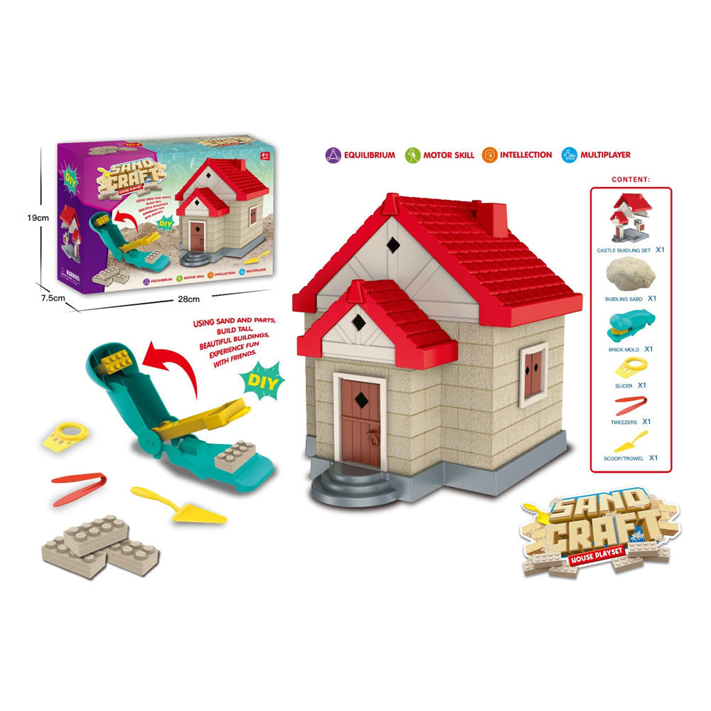 Μαγική Άμμος Με Καλούπια Και Εργαλεία Για Κατασκευή Σπιτιού