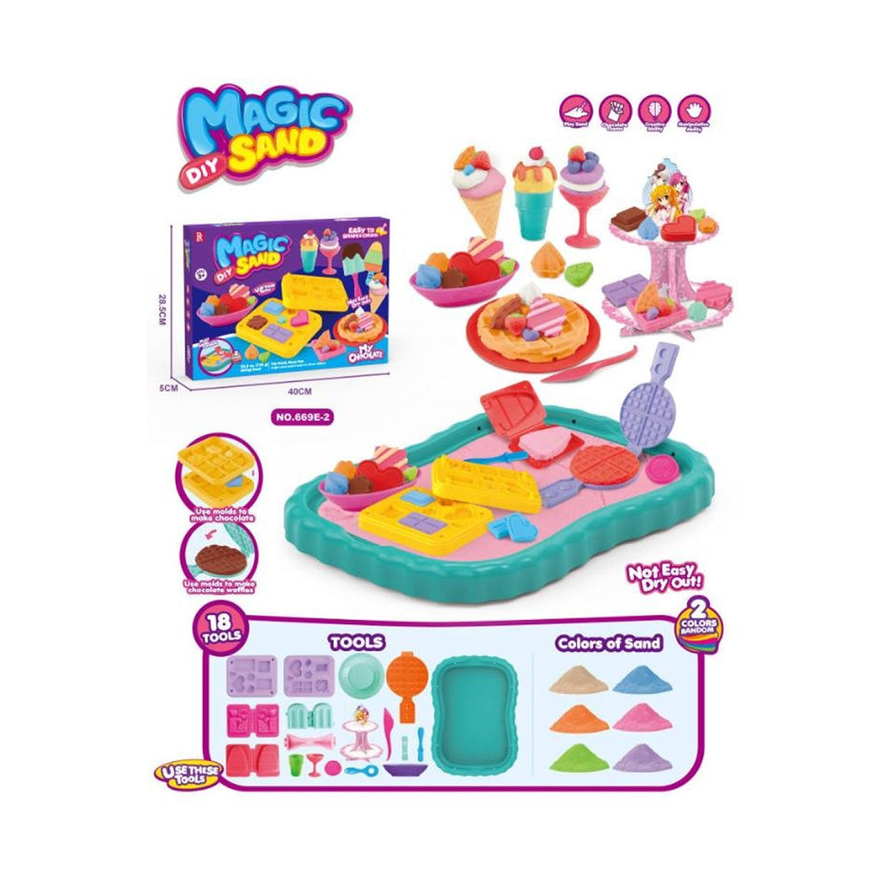 Μαγική Χρωματιστή Άμμος Με Καλούπια Για Δημιουργία Γλυκών