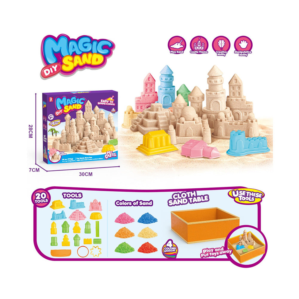 Μαγική Χρωματιστή Άμμος Με Καλούπια Για Κατασκευή Κάστρου