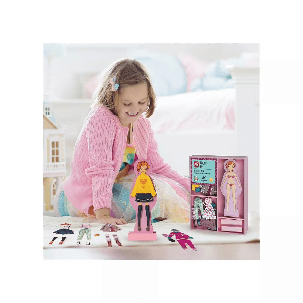 AS CompanyAS Magnet Box Fashion Girl Dress-Up 40 Εκπαιδευτικοί Ξύλινοι Μαγνήτες Για 3+ Χρονώνpapell.gr