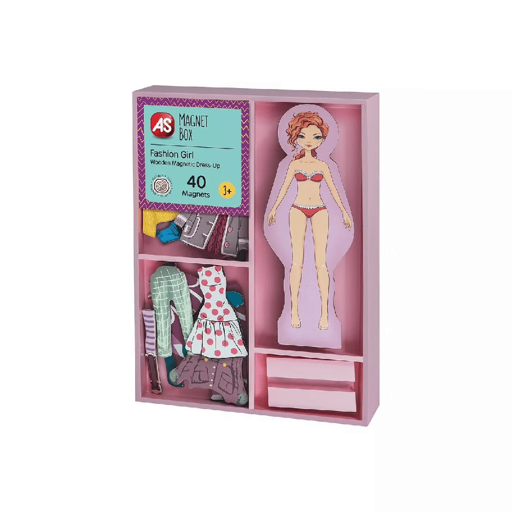 AS CompanyAS Magnet Box Fashion Girl Dress-Up 40 Εκπαιδευτικοί Ξύλινοι Μαγνήτες Για 3+ Χρονώνpapell.gr