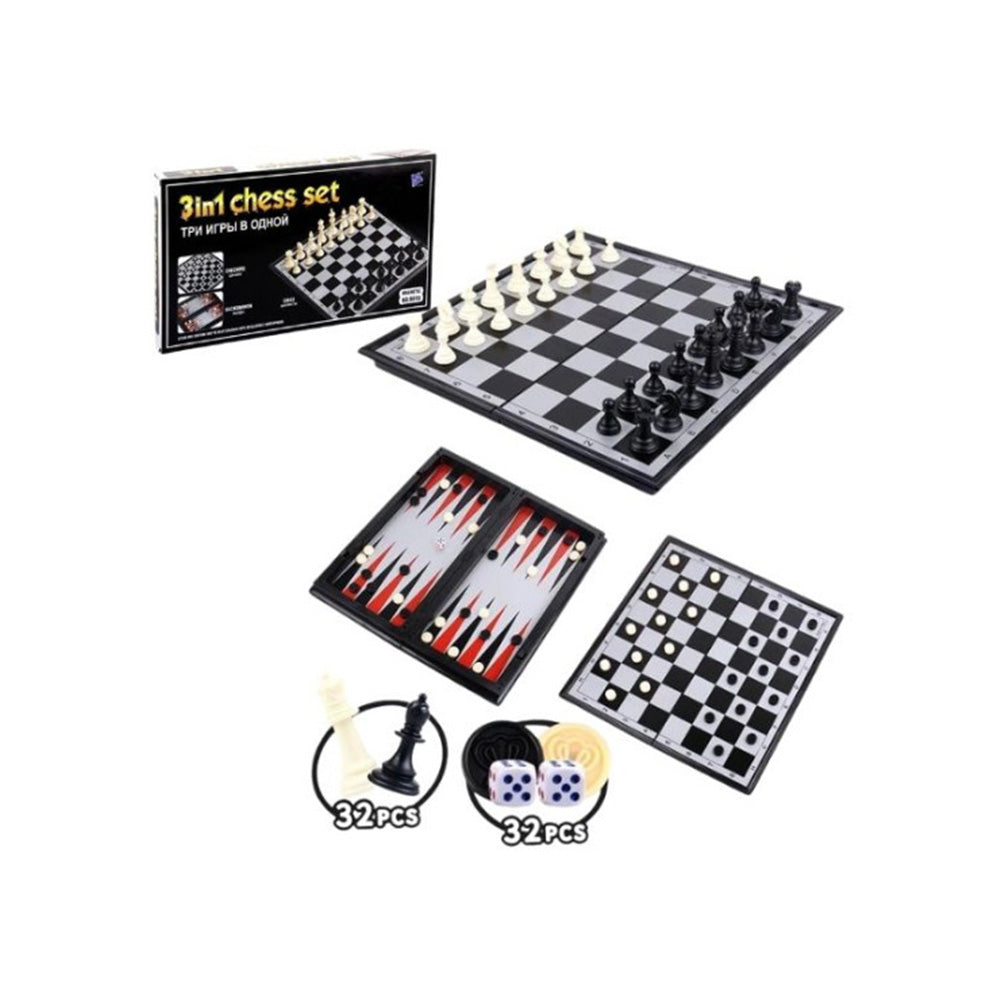 Μαγνητικό Σκάκι - Τάβλι - Ντάμα 3 Σε 1 39x39εκ