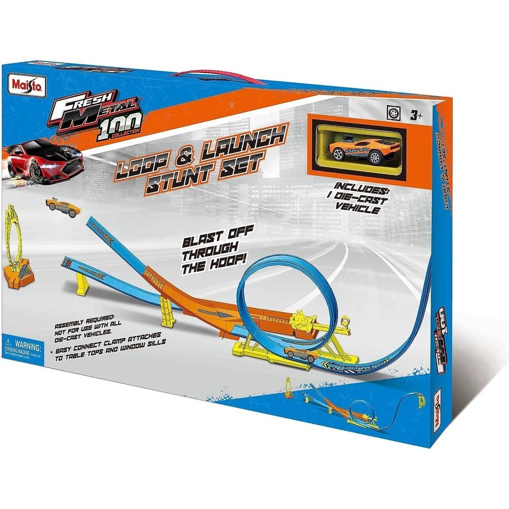 Maisto Fresh Metal Loop & Launch Stunt Set Πίστα με Εκτοξευτή & Αυτοκινητάκι