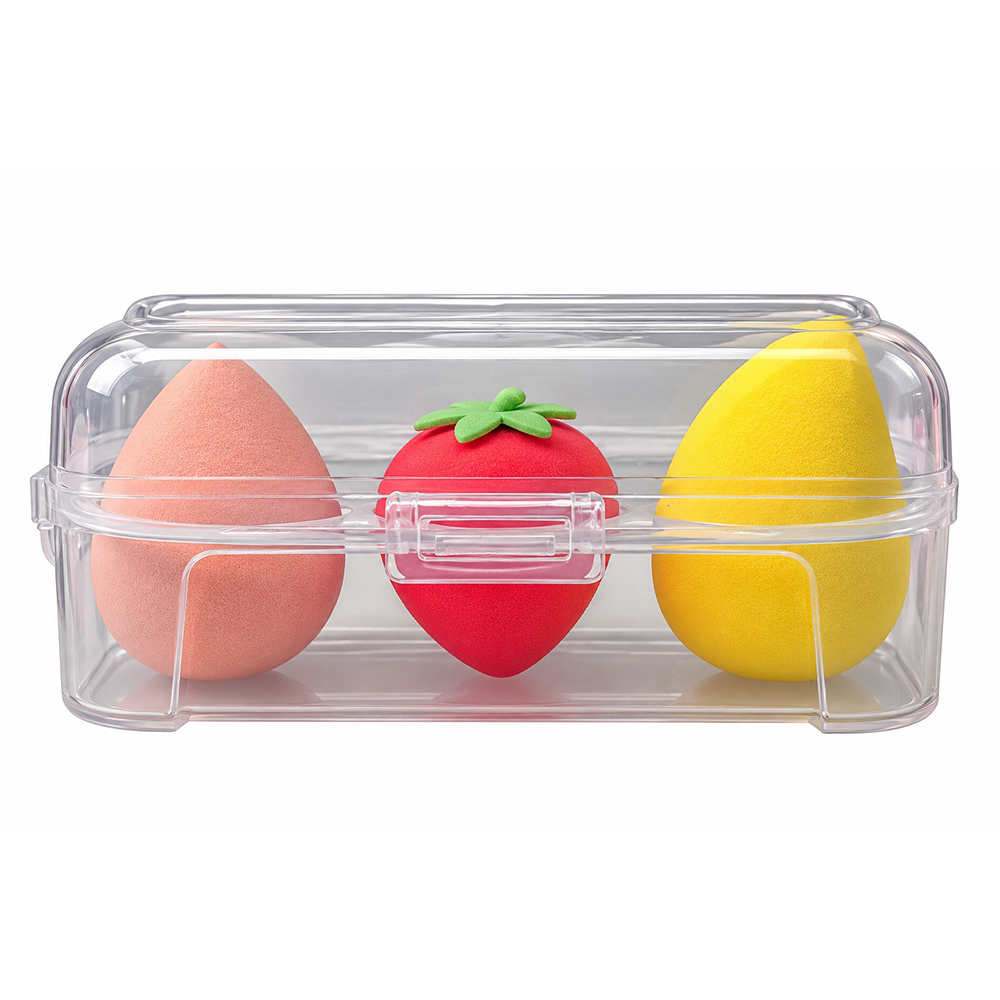  Σετ Make Up Sponge σε Διάφανη Θήκη 3 Τμχ