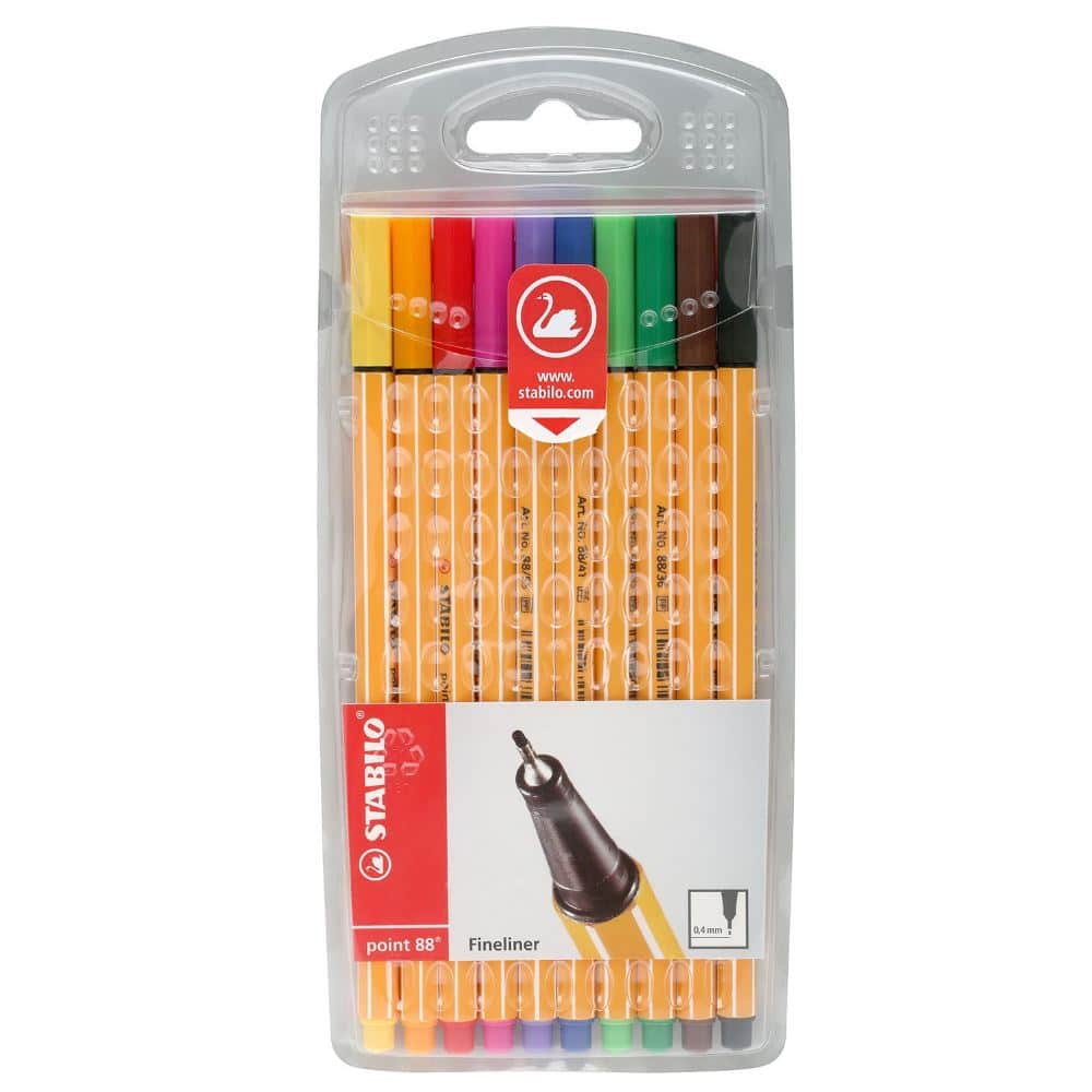 StabiloΜαρκαδοράκια Stabilo Point 88 Set 8+2 Τεμάχια 0.4papell.gr