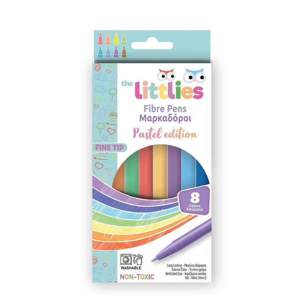 The Littlies Μαρκαδόροι Λεπτοί Pastel 8 Τεμάχια