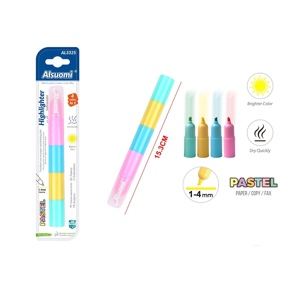 Alsuomi Μαρκαδόρος Υπογράμμισης 4 σε 1 Pastel 1-4mm 