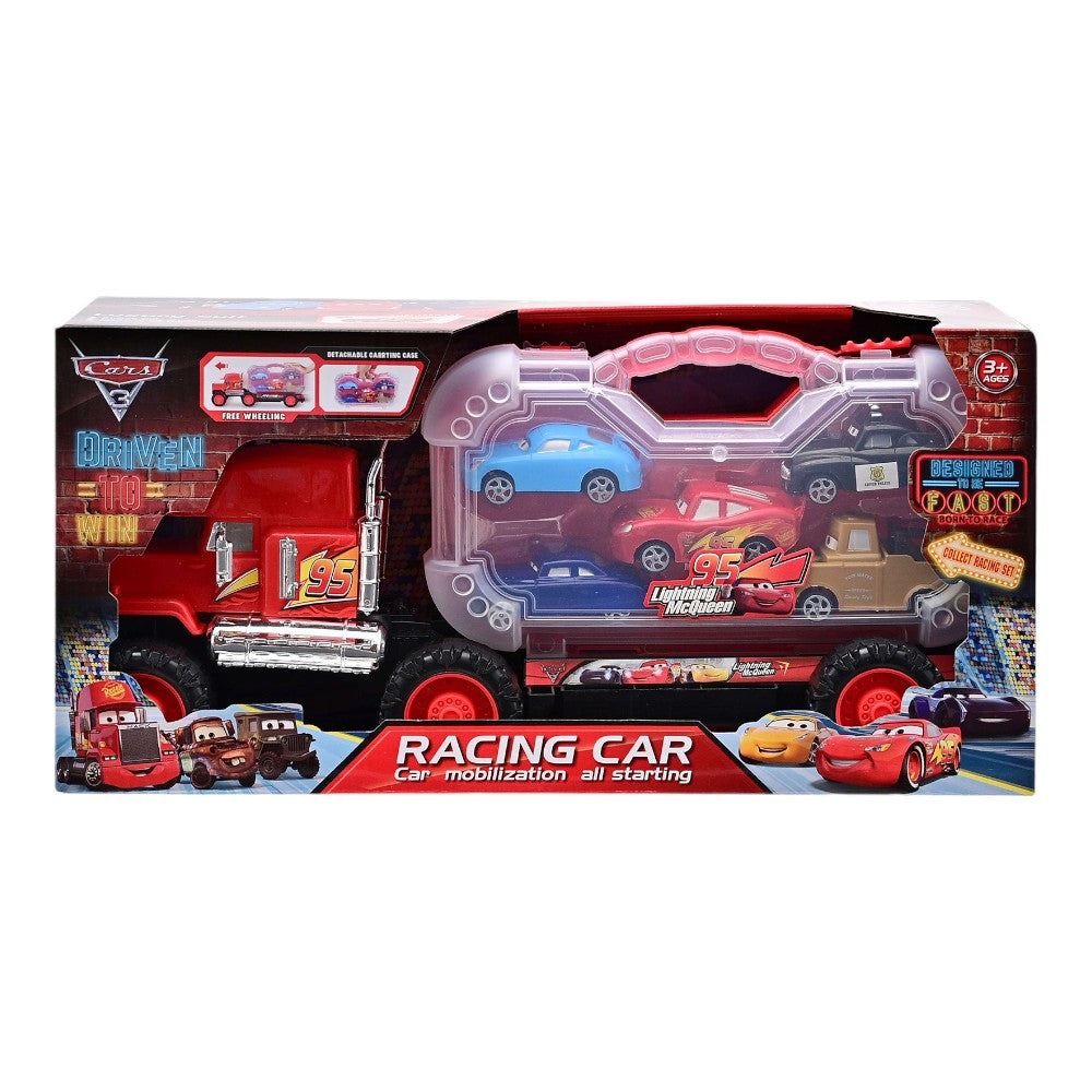 Φρίξιον Φορτηγό Racing Car 44εκ Mε Βαλιτσάκι Με 5 Αυτοκίνητα