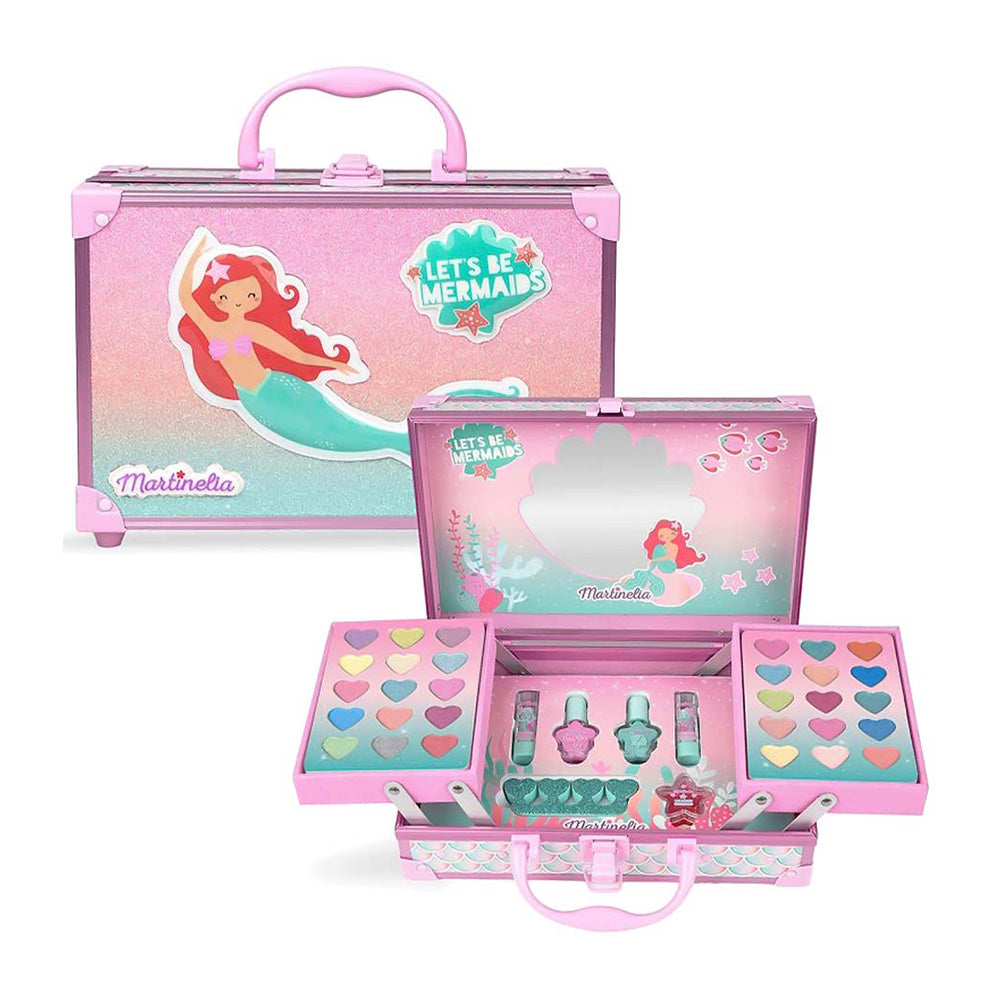 Martinelia Let's Be Mermaids 2 Level Beauty Case Παιδικό Βαλιτσάκι Μακιγιάζ 2 Επιπέδων με 30 Σκιές & Καθρέφτη 25x16x8,5 εκ