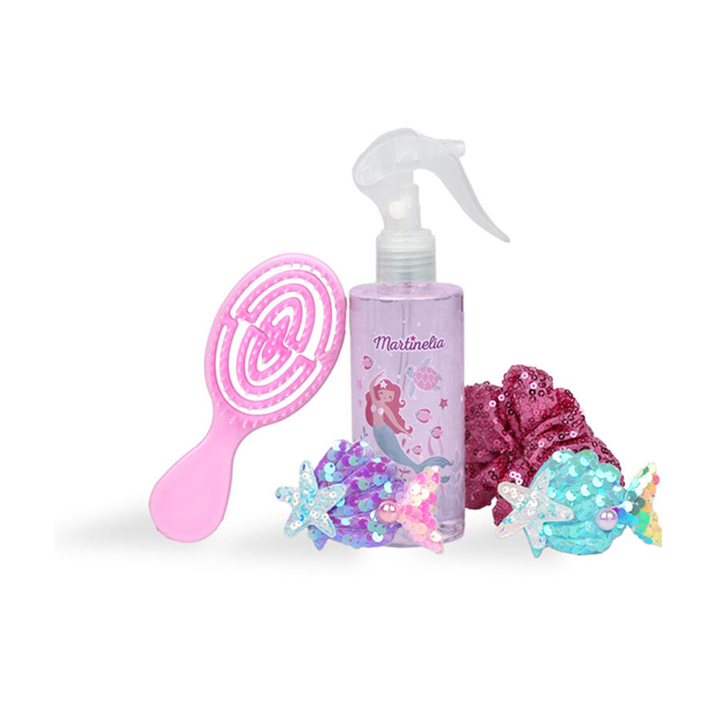 Martinelia Mermaids Care & Style Set Παιδικό Σετ Μαλλιών με Σπρέι Ξεμπερδέματος, Βούρτσα & Αξεσουάρ 