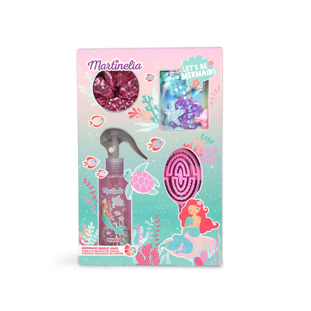 Martinelia Mermaids Care & Style Set Παιδικό Σετ Μαλλιών με Σπρέι Ξεμπερδέματος, Βούρτσα & Αξεσουάρ 