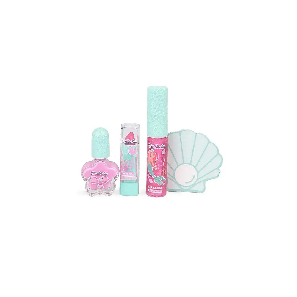 Martinelia Let's Be Mermaids Lip & Nail Magic Set Παιδικό Σετ Μακιγιάζ με Lip Gloss, Κραγιόν, Βερνίκι & Λίμα Νυχιών