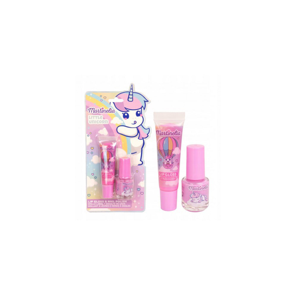 Martinelia Little Unicorn Beauty Duo – Παιδικό Σετ Lip Gloss Strawberry 8ml & Βερνίκι Νυχιών