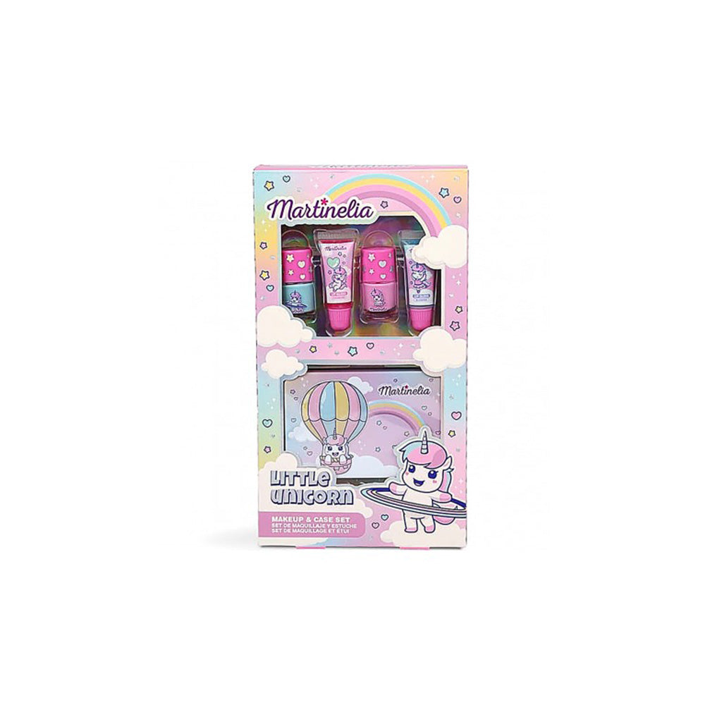 Martinelia Little Unicorn Makeup & Case Set Παιδικό Σετ Μακιγιάζ με Μεταλλική Κασετίνα Μονόκερος 5 Τεμάχια