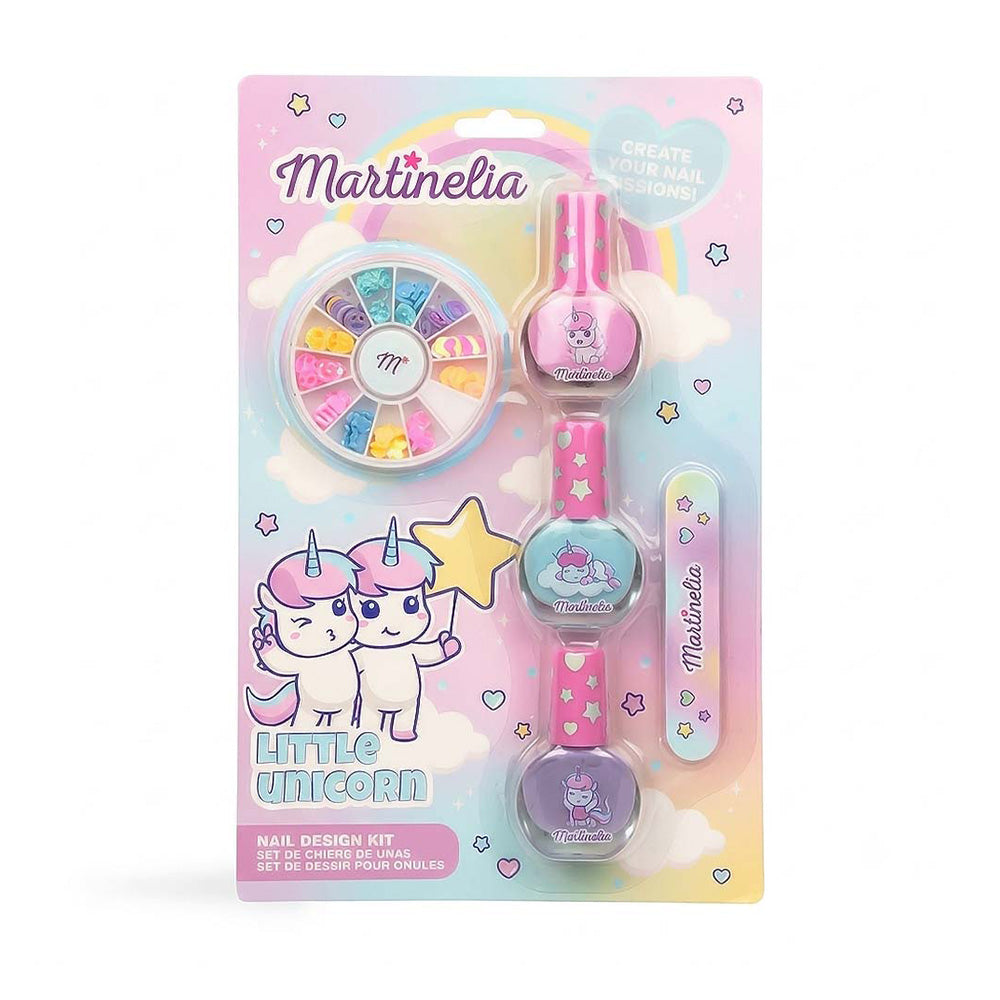 Martinelia Little Unicorn Nail Design Kit III Παιδικό Σετ Μανικιούρ με 3 Βερνίκια Νυχιών 3,5ml, Λίμα & 3D Αυτοκόλλητα