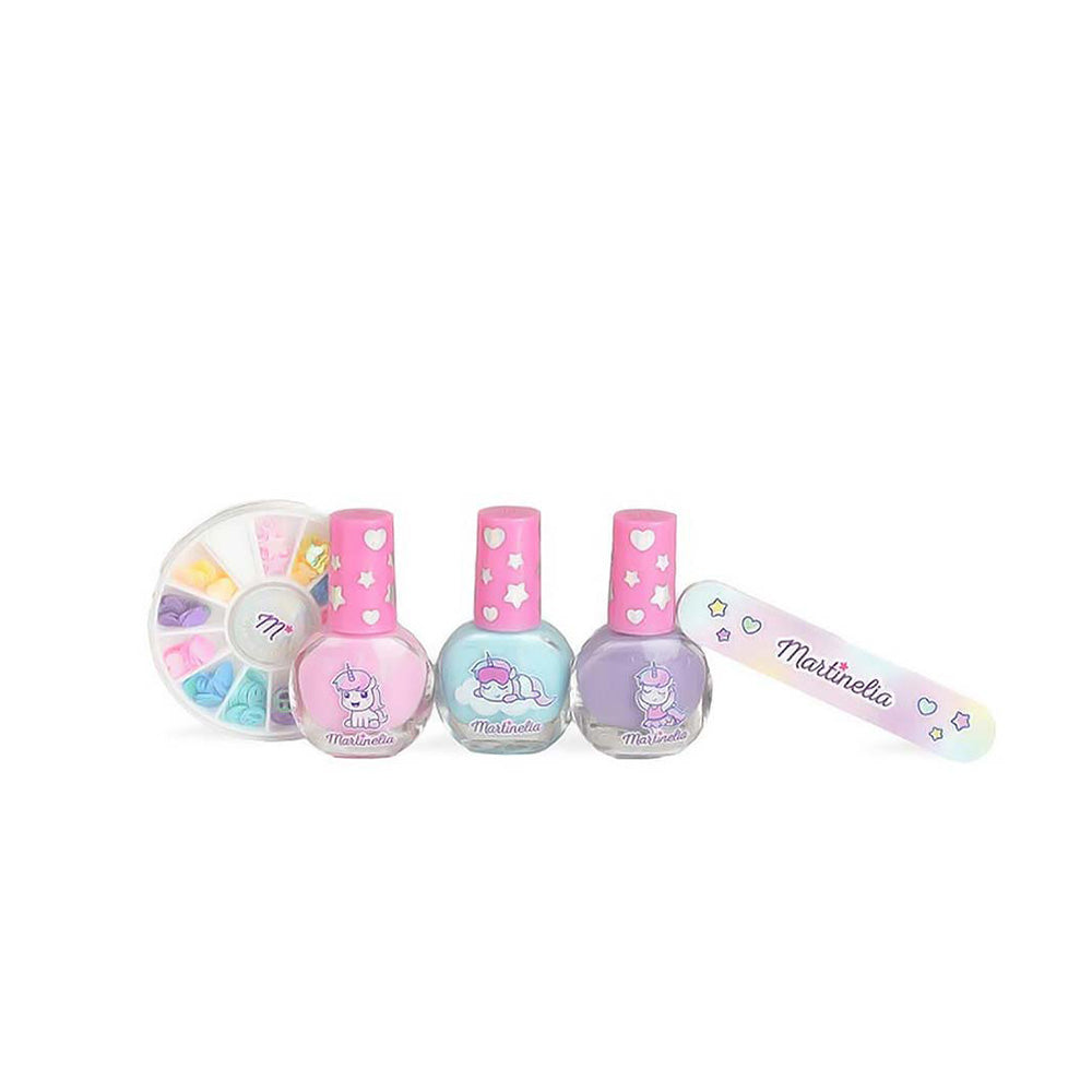 Martinelia Little Unicorn Nail Design Kit III Παιδικό Σετ Μανικιούρ με 3 Βερνίκια Νυχιών 3,5ml, Λίμα & 3D Αυτοκόλλητα