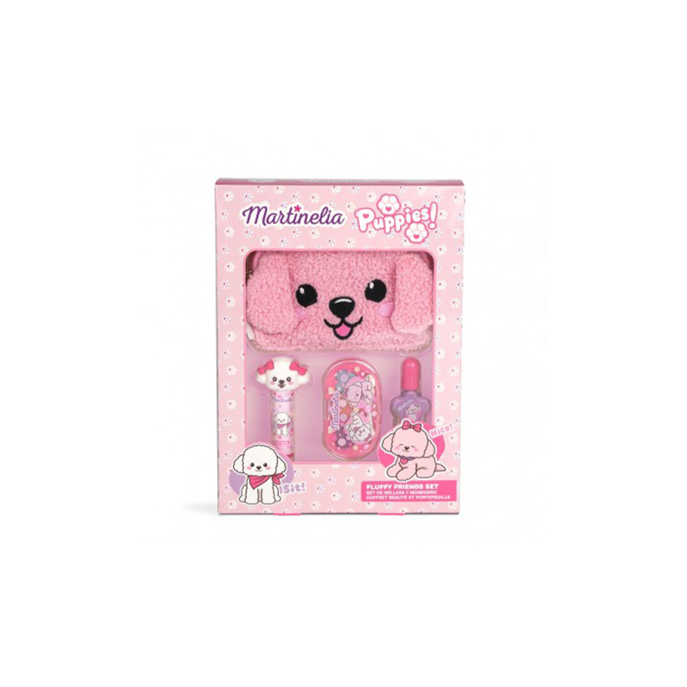 Martinelia Puppies Fluffy Friends Set Παιδικό Σετ Ομορφιάς με Γούνινο Τσαντάκι Σκυλάκι, Lip Balm & Βερνίκι Νυχιών