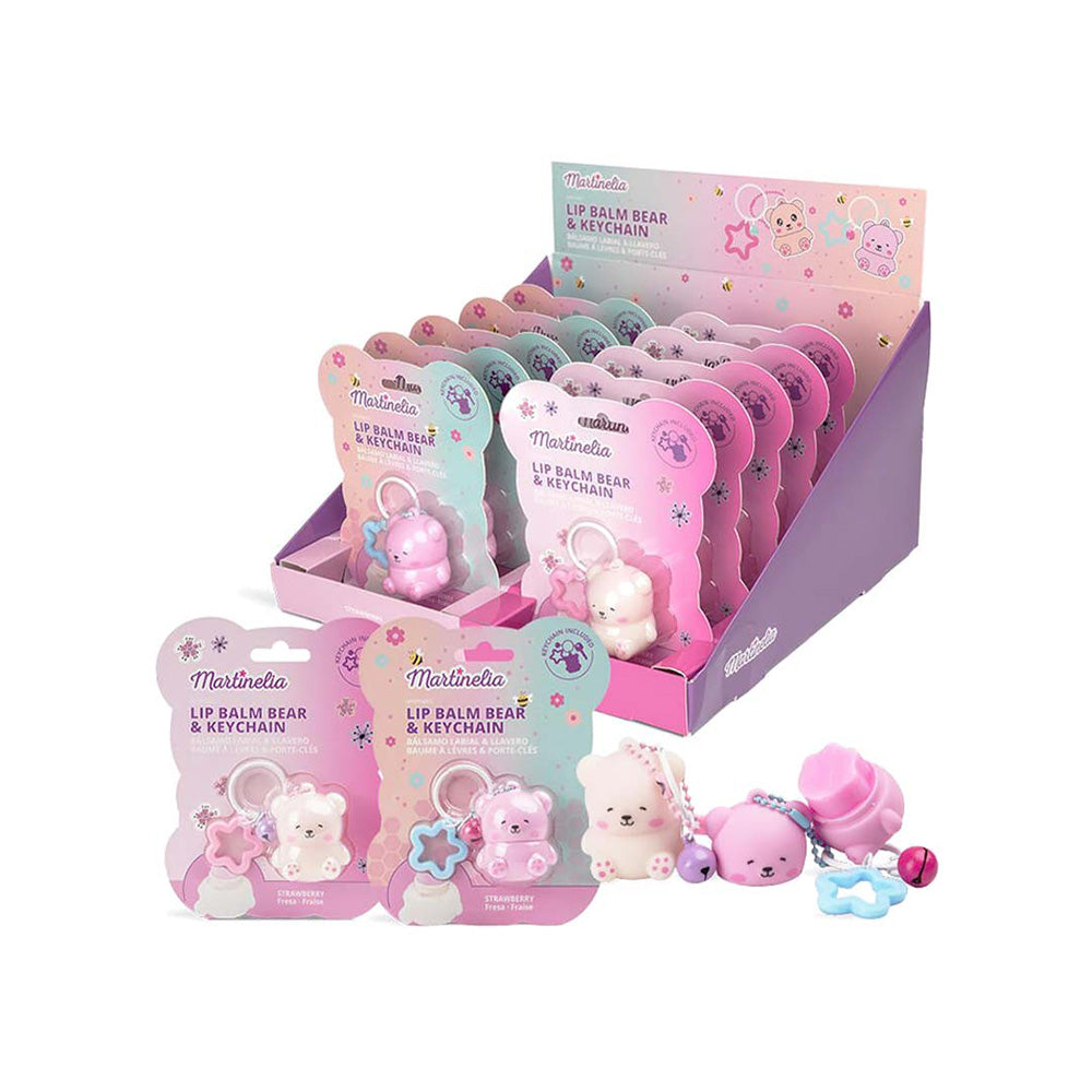 Martinelia World Bear Keychain Lip Balm Παιδικό Βάλσαμο Χειλιών Μπρελόκ Αρκουδάκι 7gr σε 2 Γεύσεις – 1 Τμχ