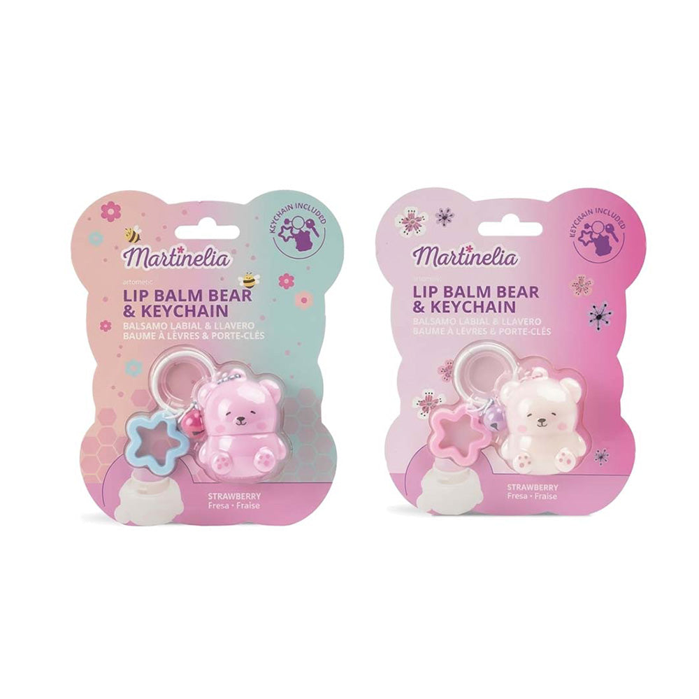 Martinelia World Bear Keychain Lip Balm Παιδικό Βάλσαμο Χειλιών Μπρελόκ Αρκουδάκι 7gr σε 2 Γεύσεις – 1 Τμχ